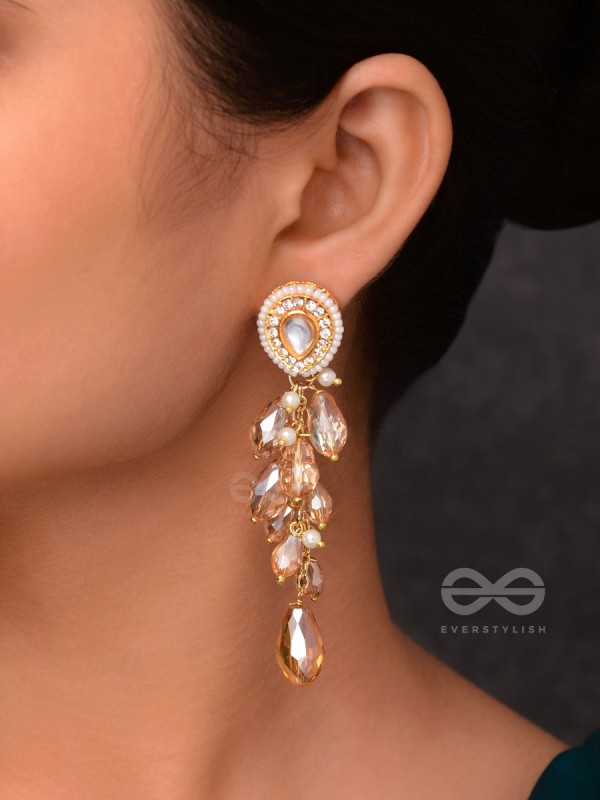 Svaru - The Sunshine Carnival - Golden Embellished Polki And Kundan Earrings