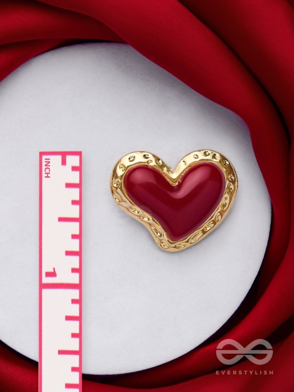 BEATS OF BEAUTY - GOLDEN EMBELLISHED EARRINGS (RED)