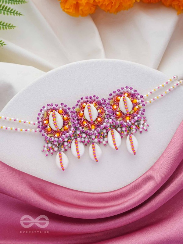 DRAPA - OCEAN MELODY BLOSSOMS - SHELL AND BEADS EMBROIDERED NECKLACE