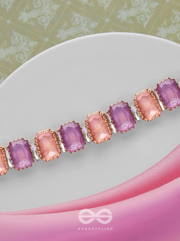 The Tropical Blush - Statement Choker Neckpiece With Anti-Tarnish Coating (Orange & Purple)