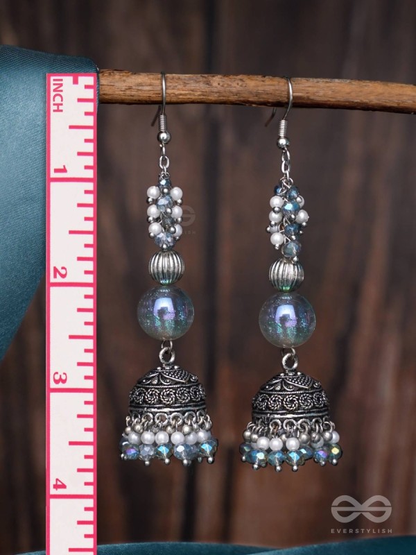 Dreamy Skies - Oxidised Beaded Earrings