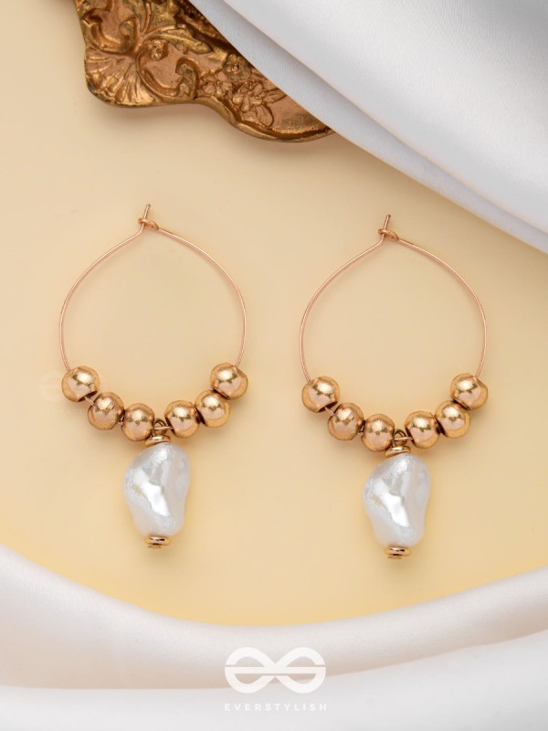 BEADED SUNBURST - GOLDEN HOOP EARRINGS