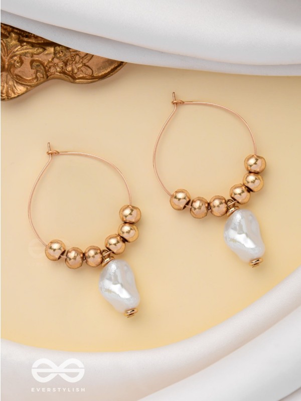 BEADED SUNBURST - GOLDEN HOOP EARRINGS