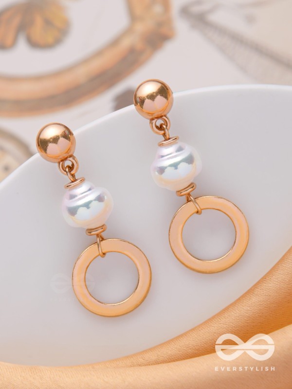 THE PEARL SPINNERS - GOLDEN EMBELLISHED EARRINGS