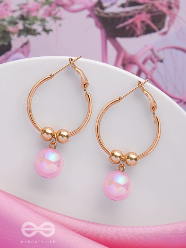 THE PINK CHAMPAGNE - GOLDEN HOOP EARRINGS