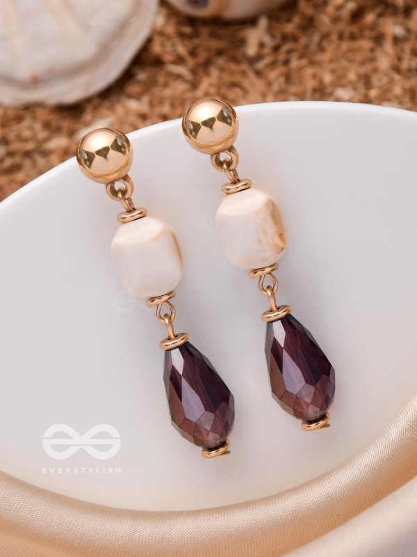LUSTRE OF DUSK - GOLDEN EMBELLISHED EARRINGS