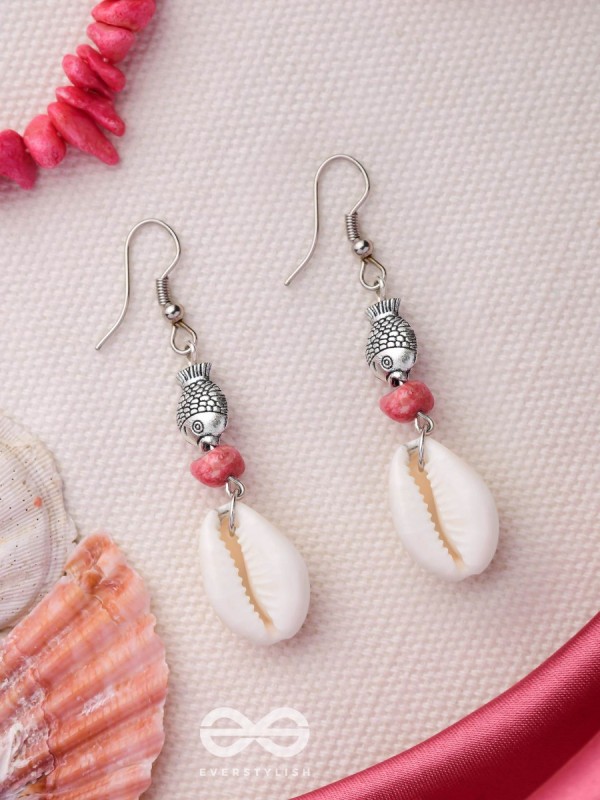 FINTASTIC SEAFISH SHELLS - OXIDISED DROP EARRINGS