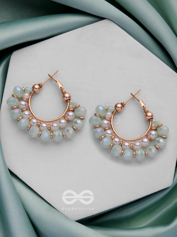 THE DREAMY DRIFT  - GOLDEN EMBELLISHED HOOP EARRINGS