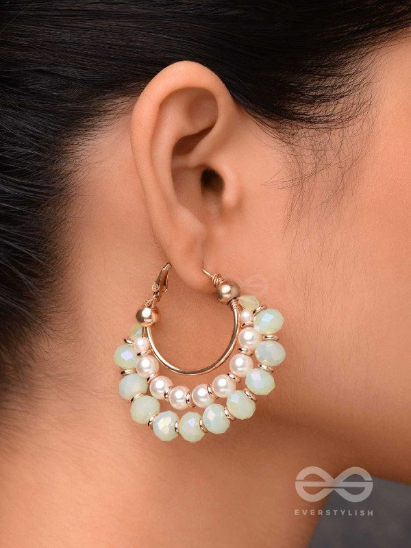 THE DREAMY DRIFT  - GOLDEN EMBELLISHED HOOP EARRINGS