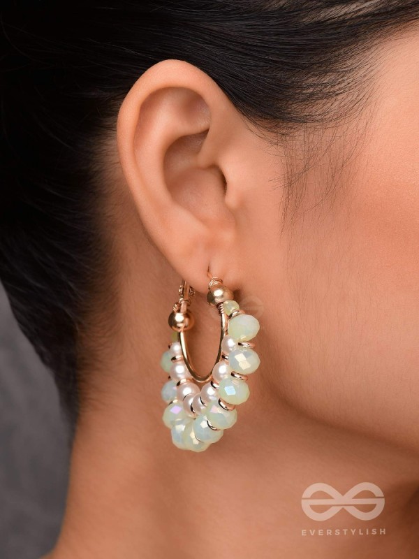 THE DREAMY DRIFT  - GOLDEN EMBELLISHED HOOP EARRINGS