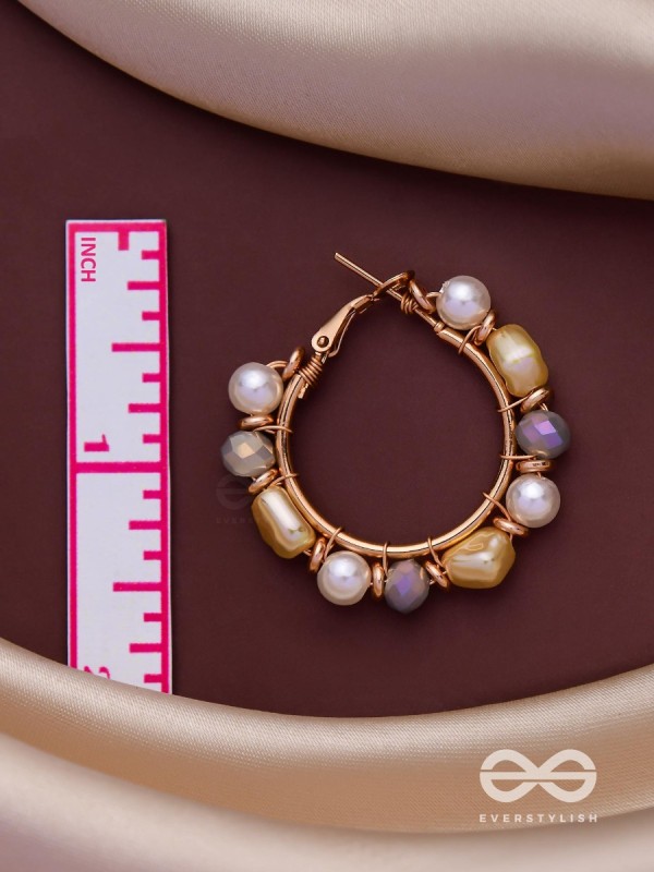 WHIMSICAL WONDERBEADS - GOLDEN EMBELLISHED HOOP EARRINGS