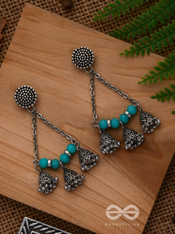 The Sky Marvels - Oxidised And Beaded Earrings