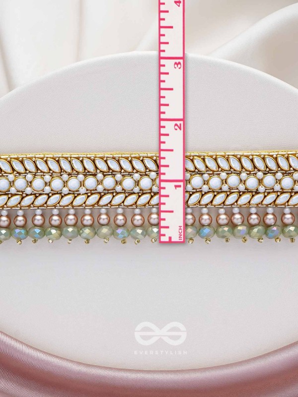 Ambaraukas- Walk On The Skyline- Beads, Polki And Kundan Finished Hand Embroidered Choker Neckpiece 