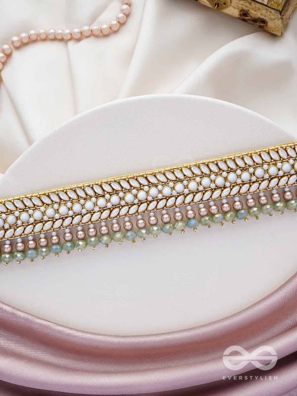Ambaraukas- Walk On The Skyline- Beads, Polki And Kundan Finished Hand Embroidered Choker Neckpiece 