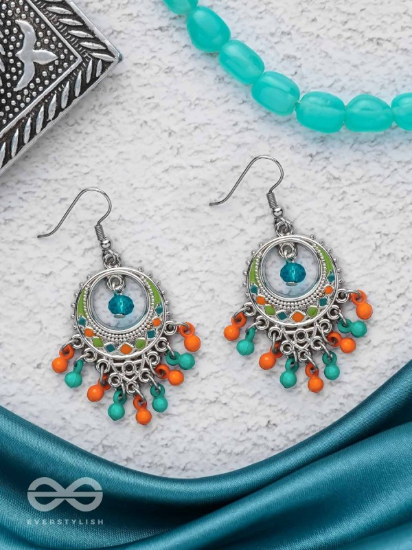 Tropical Tease - Enamelled Oxidised Earrings