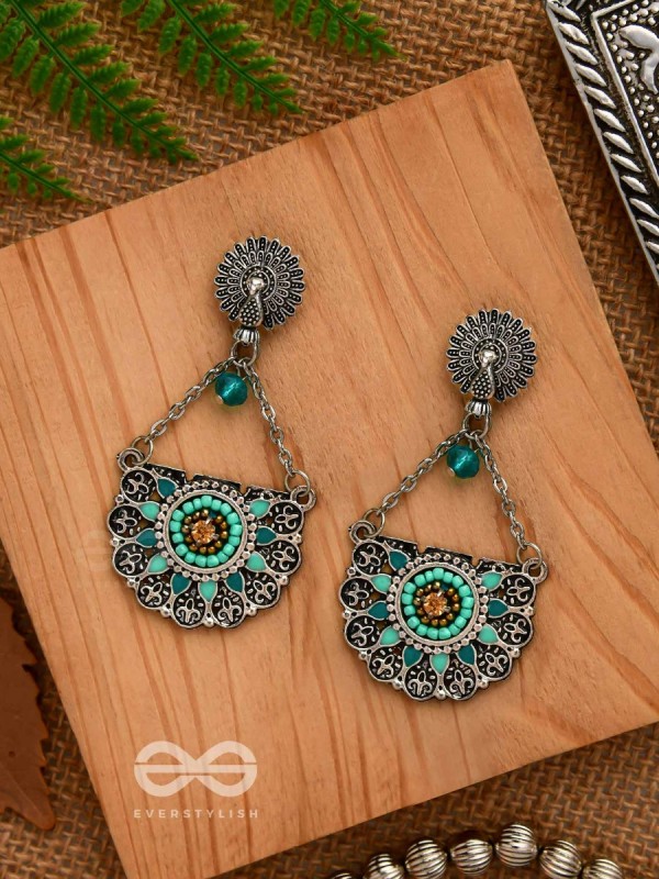 Enchanted Mandalas - Oxidised Beaded Earrings