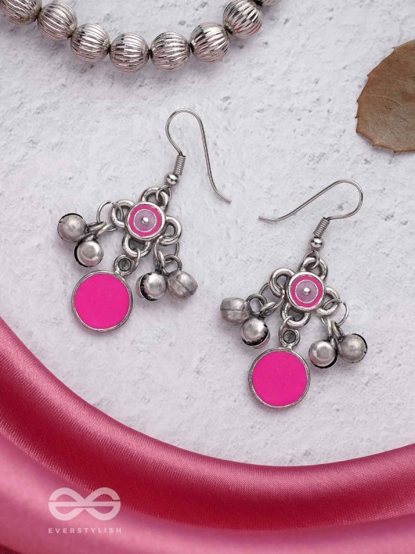 Rosy Tinkles - Enamelled Oxidised Earrings