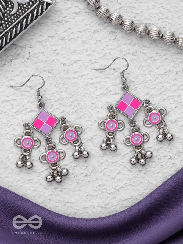 Dreamy Gala - Enamelled Oxidised Earrings