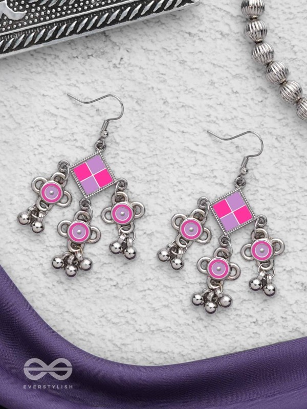 Dreamy Gala - Enamelled Oxidised Earrings