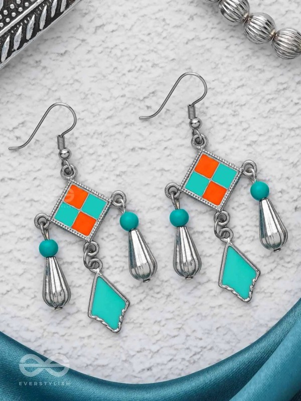 Sunburst Symphony - Enamelled Oxidised Earrings