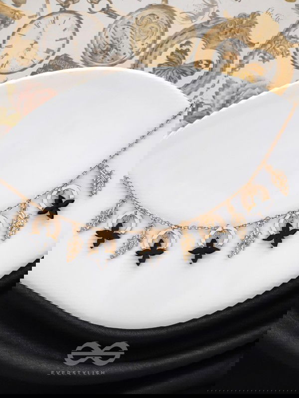 The Spring Shadows - Golden Embellished Enamelled Necklace With Anti-Tarnish Coating 