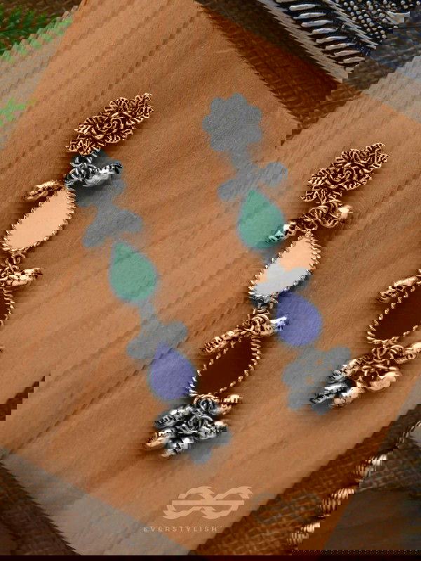 Rainy Day Delights - Silver Enamelled Earrings