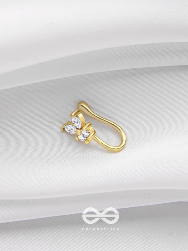 THE BUTTERFLY BLESSING - GOLDEN CZ NOSERING (NON-PIERCING)