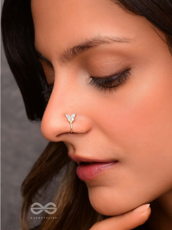 THE BUTTERFLY BLESSING - GOLDEN CZ NOSERING (NON-PIERCING)