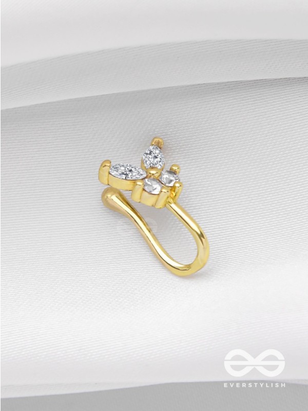 THE BUTTERFLY BLESSING - GOLDEN CZ NOSERING (NON-PIERCING)