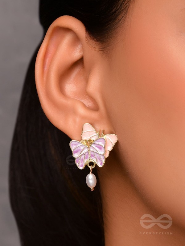DUAL WING WONDERS - GOLDEN EMBELLISHED EARRINGS