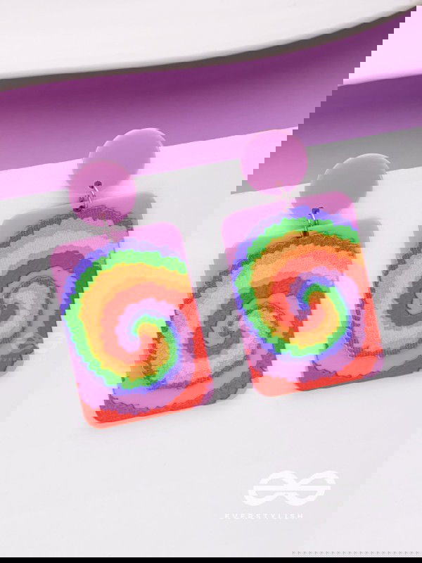 THE CARNIVAL COILS - MULTICOLOR ACRYLIC EARRINGS