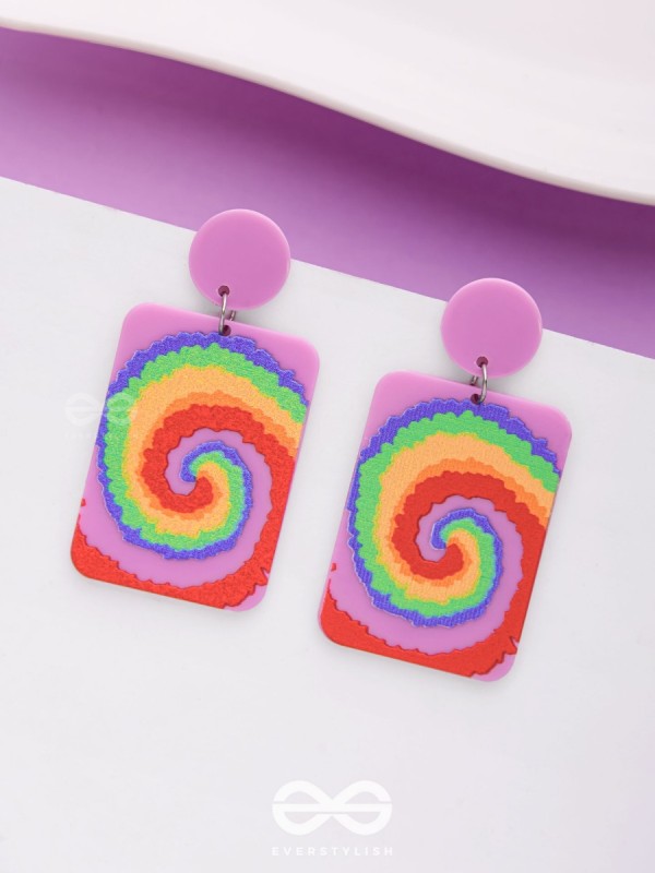 THE CARNIVAL COILS - MULTICOLOR ACRYLIC EARRINGS