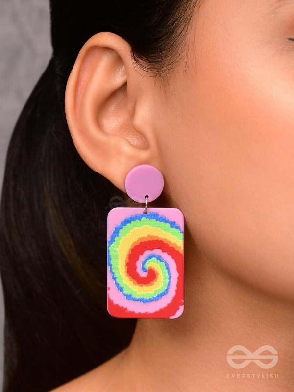 THE CARNIVAL COILS - MULTICOLOR ACRYLIC EARRINGS