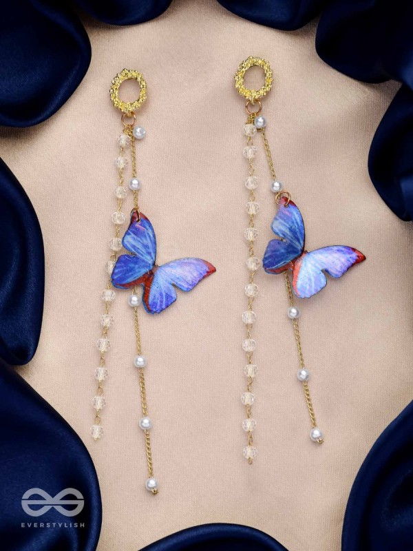 A BUTTERFLY'S TALE - GOLDEN EMBELLISHED EARRINGS 