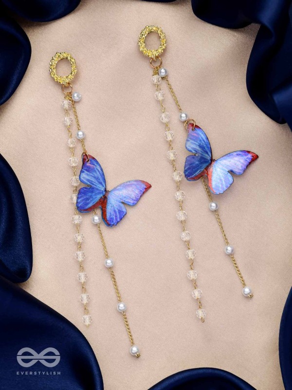 A BUTTERFLY'S TALE - GOLDEN EMBELLISHED EARRINGS 