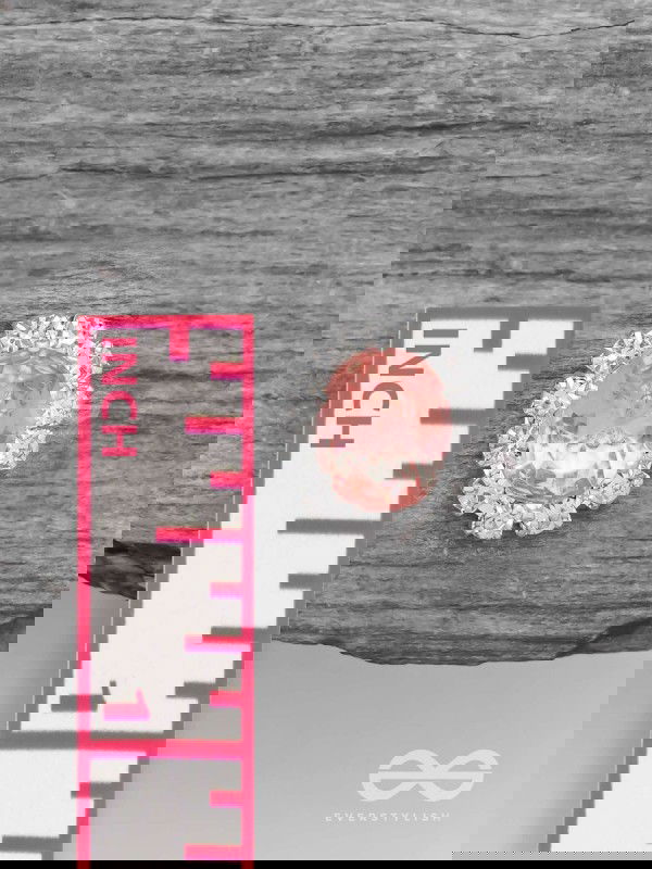 SHIMMER AND SHINE - SILVER AND PEACH EMBELLISHED STUD EARRINGS