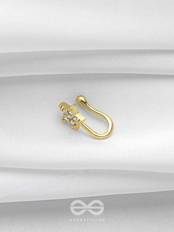 CHAMPAGNE STAR - GOLDEN CZ NOSERING (NON-PIERCING)