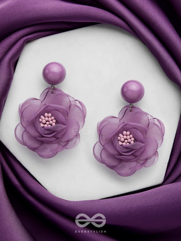 LILY DREAM DANCE - FABRIC EARRINGS (PURPLE)