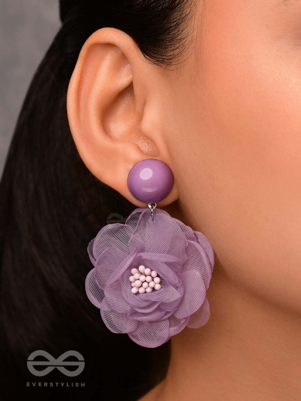 LILY DREAM DANCE - FABRIC EARRINGS (PURPLE)