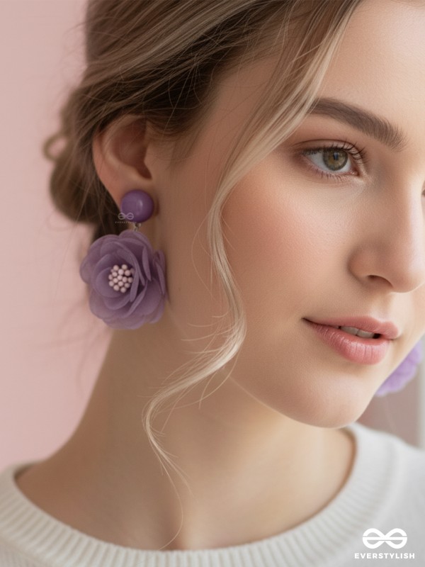 LILY DREAM DANCE - FABRIC EARRINGS (PURPLE)