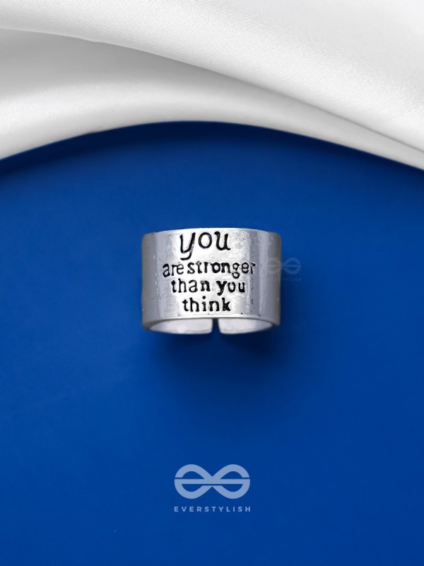 POSITIVE VIRTUE - STATEMENT SILVER RING (ADJUSTABLE)