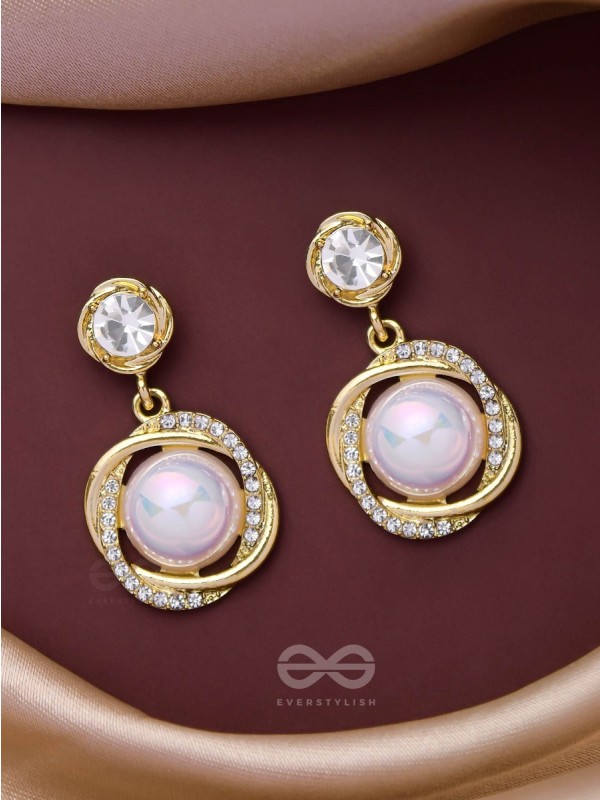 THE MERMAID'S PEARL - GOLDEN EMBELLISHED EARRINGS
