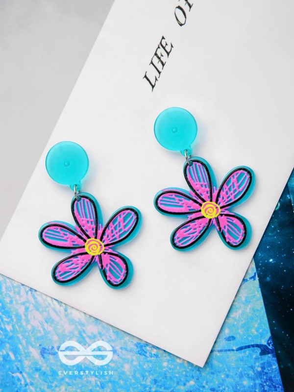 LITTLE ARTIST LILY - CASUAL ACRYLIC EARRINGS (BLUE)