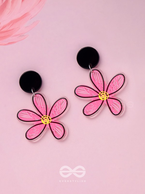 LITTLE ARTIST LILY - CASUAL ACRYLIC EARRINGS (PINK)