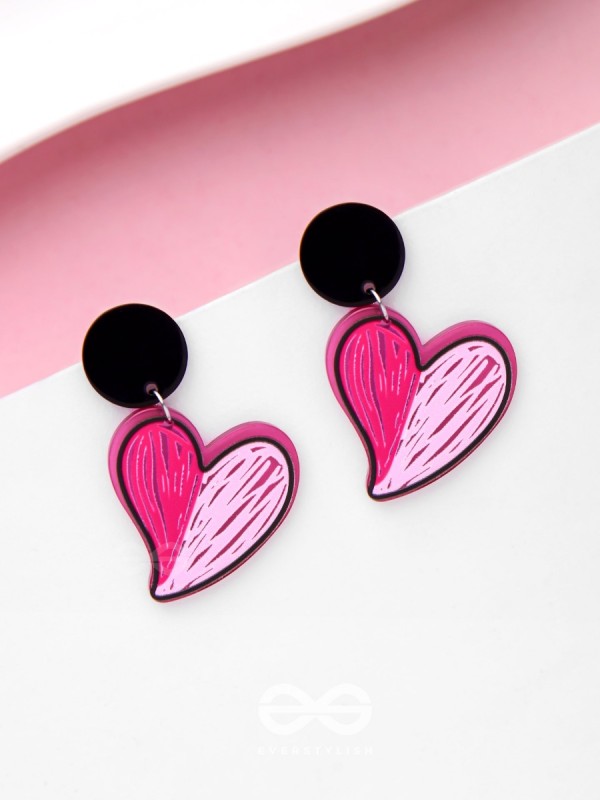 ROSY RETRO ROMANCE - CASUAL ACRYLIC EARRINGS