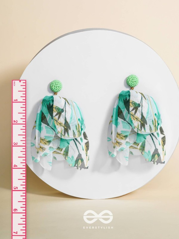 FLUFFY FANTASY - FABRIC EARRINGS (LIGHT GREEN)