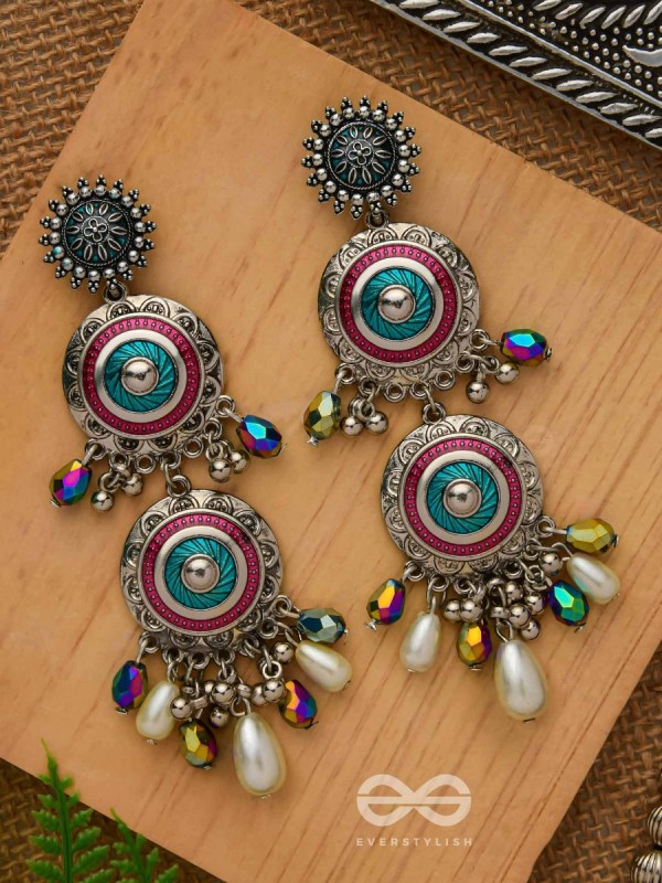 Splash Of Spectrum - Statement Oxidised Earrings