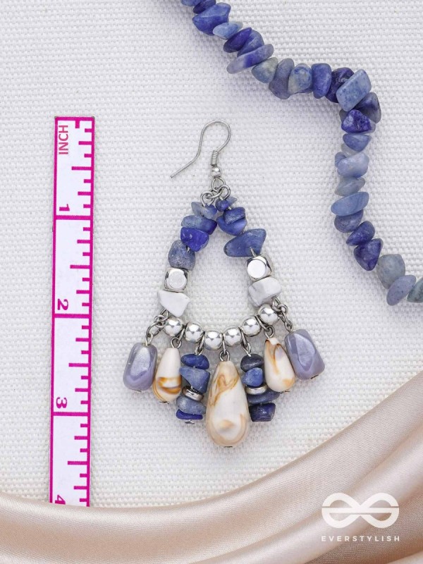 The Seaborn Sapphires - Stones And Glass Drops Earrings