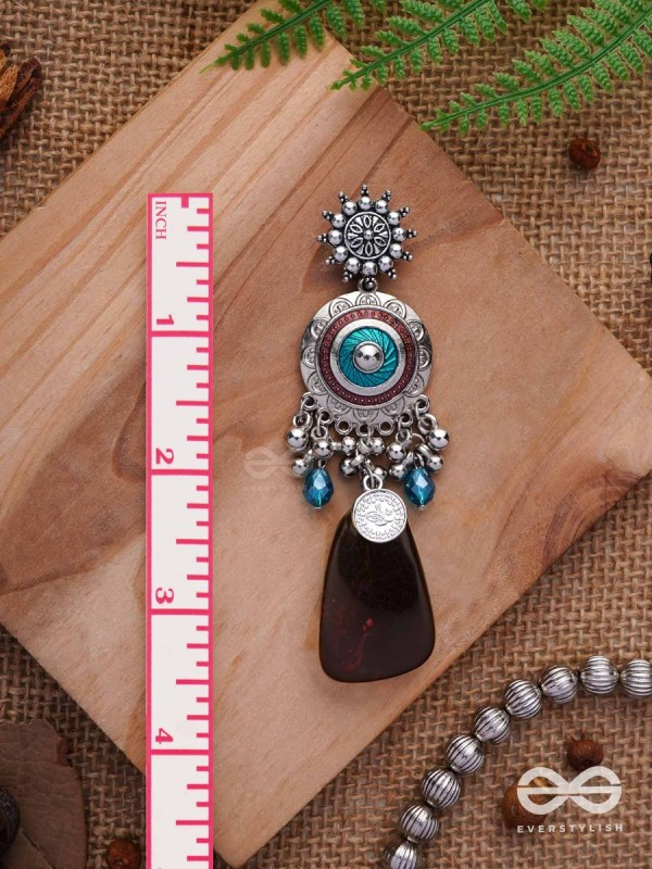 The Infinity Swirls - Enamelled Oxidised Earrings