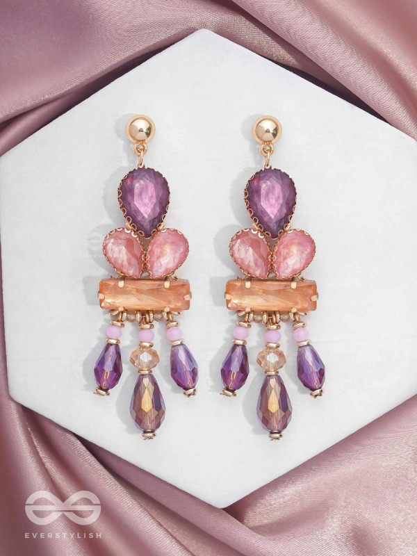 The Radiant Cascade - Golden Embellished Earrings